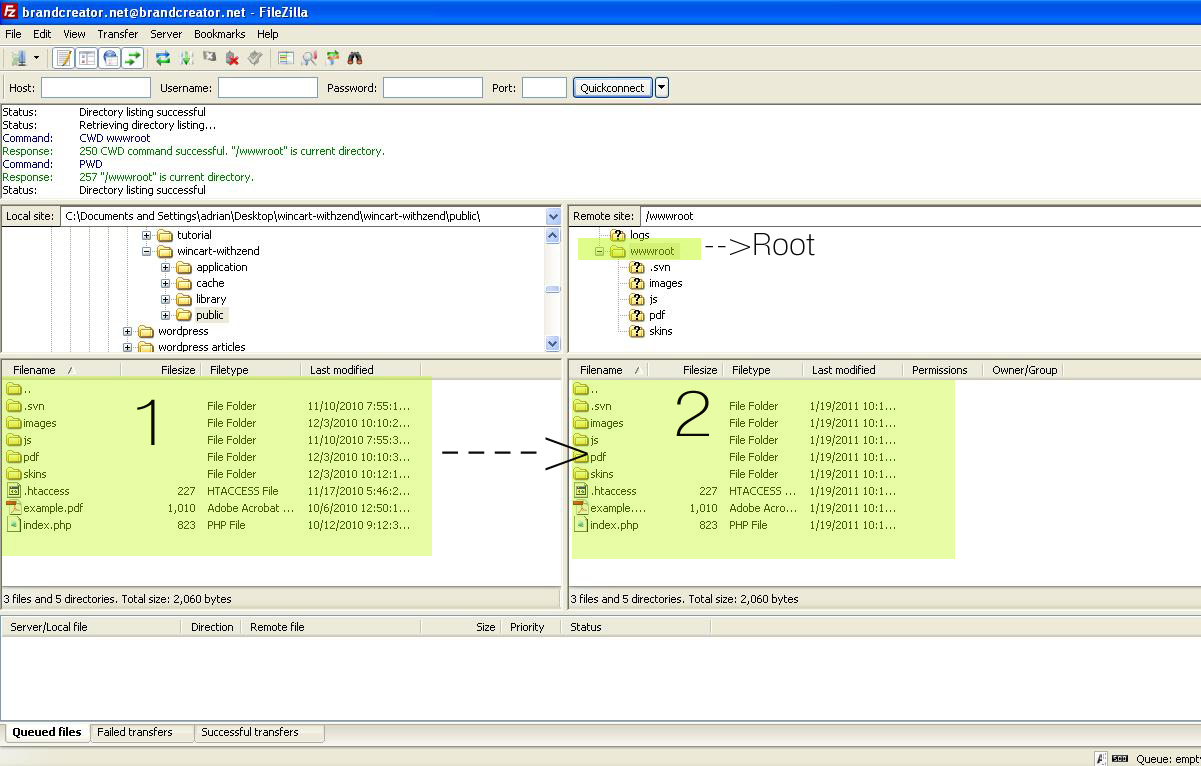 Drag and drop files to wwwroot document root